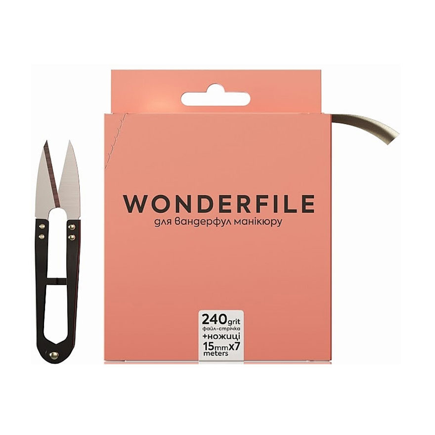 Файл-стрічка для пилки Wonderfile 130*15 мм, 240 грит, з ножицями, 7 м (WFGN130/240)