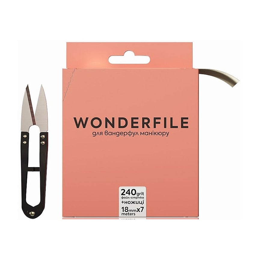 Файл-стрічка для пилки Wonderfile 160*18 мм, 240 грит, з ножицями, 7 м (WFGN160/240)